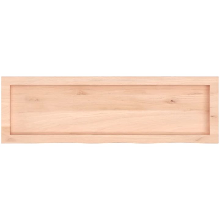 Bänkskiva för badrum 100x30x(2-4) cm obehandlat massivt trä vidaXL 100 x 30 x 4 cm – bild 4