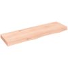 Bänkskiva för badrum 100x30x(2-6) cm obehandlat massivt trä vidaXL 100 x 30 x 6 cm – miniatyr 2