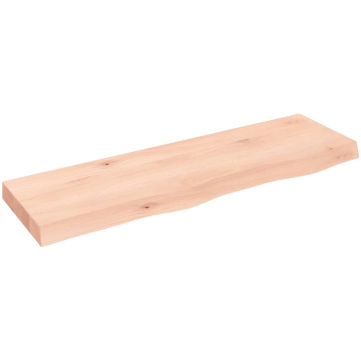 Bänkskiva för badrum 100x30x(2-6) cm obehandlat massivt trä vidaXL 100 x 30 x 6 cm – bild 2