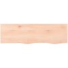 Bänkskiva för badrum 100x30x(2-6) cm obehandlat massivt trä vidaXL 100 x 30 x 6 cm – miniatyr 3