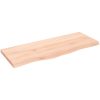 Bänkskiva för badrum 100x40x(2-4) cm obehandlat massivt trä vidaXL 100 x 40 x 4 cm – miniatyr 2