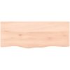 Bänkskiva för badrum 100x40x(2-4) cm obehandlat massivt trä vidaXL 100 x 40 x 4 cm – miniatyr 3