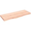 Bänkskiva för badrum 100x40x(2-6) cm obehandlat massivt trä vidaXL 100 x 40 x 6 cm – miniatyr 2