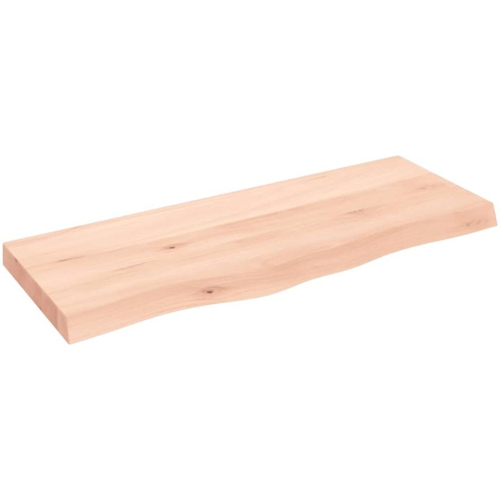 Bänkskiva för badrum 100x40x(2-6) cm obehandlat massivt trä vidaXL 100 x 40 x 6 cm – bild 2