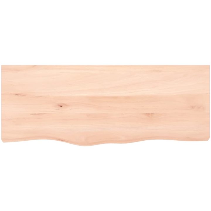 Bänkskiva för badrum 100x40x(2-6) cm obehandlat massivt trä vidaXL 100 x 40 x 6 cm – bild 3