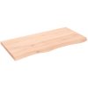 Bänkskiva för badrum 100x50x(2-4) cm obehandlat massivt trä vidaXL 100 x 50 x 4 cm – miniatyr 2