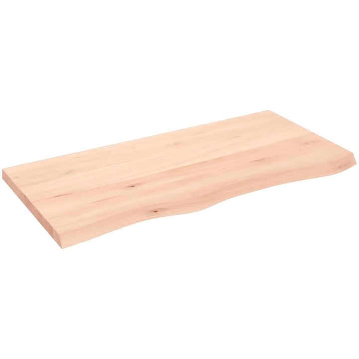 Bänkskiva för badrum 100x50x(2-4) cm obehandlat massivt trä vidaXL 100 x 50 x 4 cm – bild 2