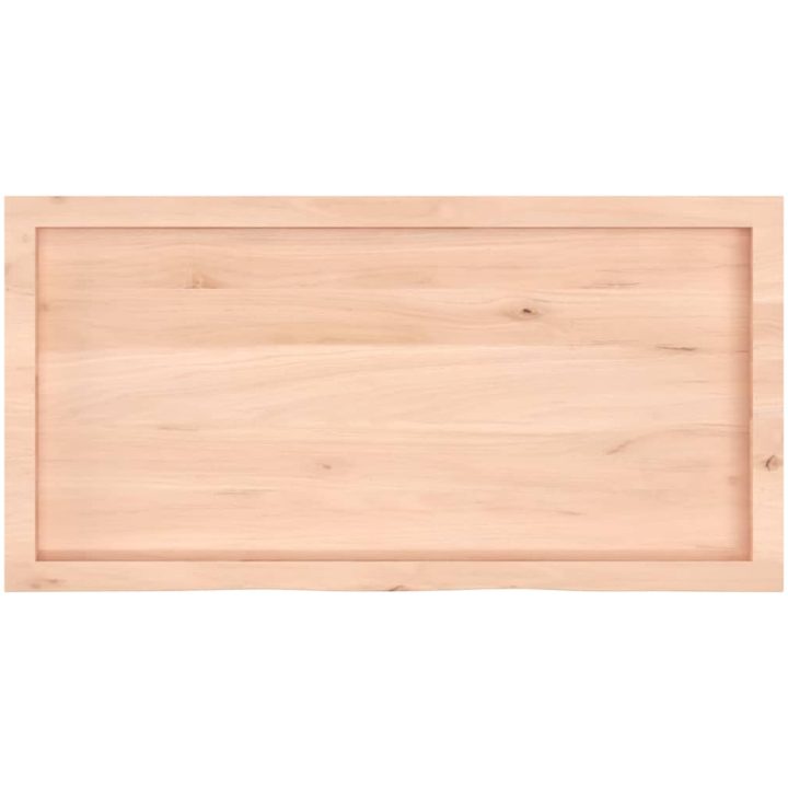 Bänkskiva för badrum 100x50x(2-4) cm obehandlat massivt trä vidaXL 100 x 50 x 4 cm – bild 4