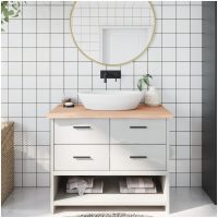 Bänkskiva för badrum 100x50x(2-4) cm obehandlat massivt trä vidaXL