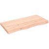 Bänkskiva för badrum 100x50x(2-6) cm obehandlat massivt trä vidaXL 100 x 50 x 6 cm – miniatyr 2
