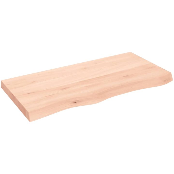 Bänkskiva för badrum 100x50x(2-6) cm obehandlat massivt trä vidaXL 100 x 50 x 6 cm – bild 2