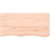Bänkskiva för badrum 100x50x(2-6) cm obehandlat massivt trä vidaXL 100 x 50 x 6 cm – miniatyr 3