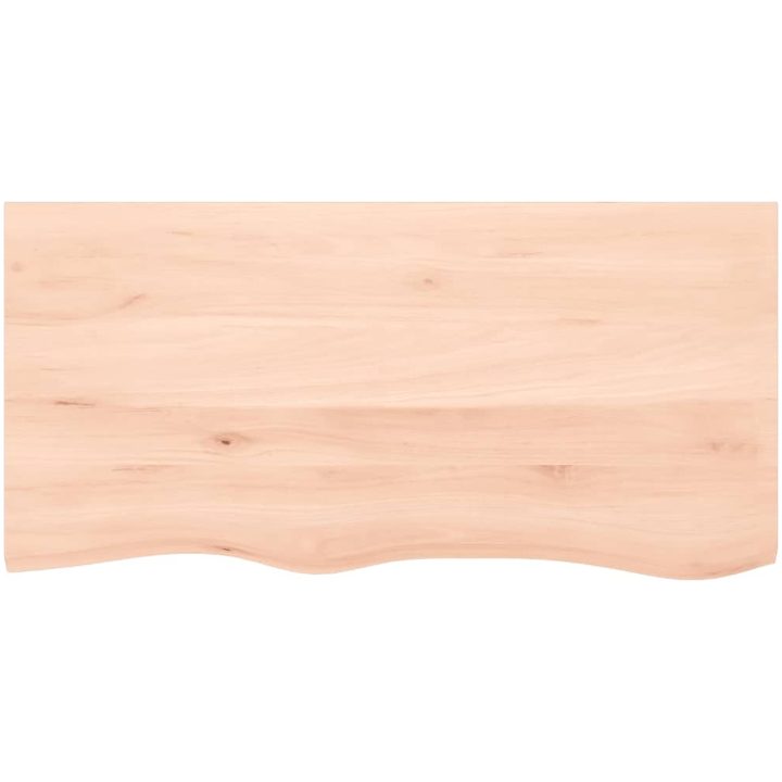Bänkskiva för badrum 100x50x(2-6) cm obehandlat massivt trä vidaXL 100 x 50 x 6 cm – bild 3