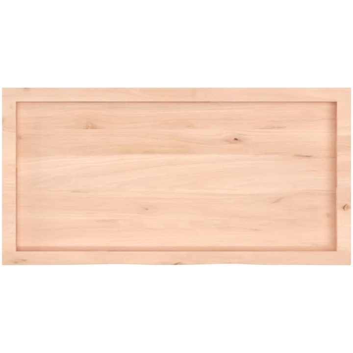 Bänkskiva för badrum 100x50x(2-6) cm obehandlat massivt trä vidaXL 100 x 50 x 6 cm – bild 4
