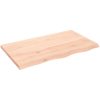 Bänkskiva för badrum 100x60x(2-4) cm obehandlat massivt trä vidaXL 100 x 60 x 4 cm – miniatyr 2