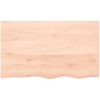 Bänkskiva för badrum 100x60x(2-4) cm obehandlat massivt trä vidaXL 100 x 60 x 4 cm – miniatyr 3
