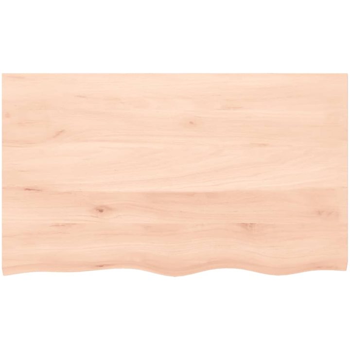Bänkskiva för badrum 100x60x(2-4) cm obehandlat massivt trä vidaXL 100 x 60 x 4 cm – bild 3