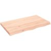 Bänkskiva för badrum 100x60x(2-6) cm obehandlat massivt trä vidaXL 100 x 60 x 6 cm – miniatyr 2