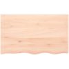 Bänkskiva för badrum 100x60x(2-6) cm obehandlat massivt trä vidaXL 100 x 60 x 6 cm – miniatyr 3