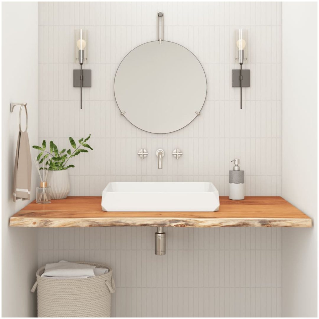 Bänkskiva för badrum 100x60x2,5 cm rektangulär massiv akacia vidaXL 100 x 60 x 2.5 cm