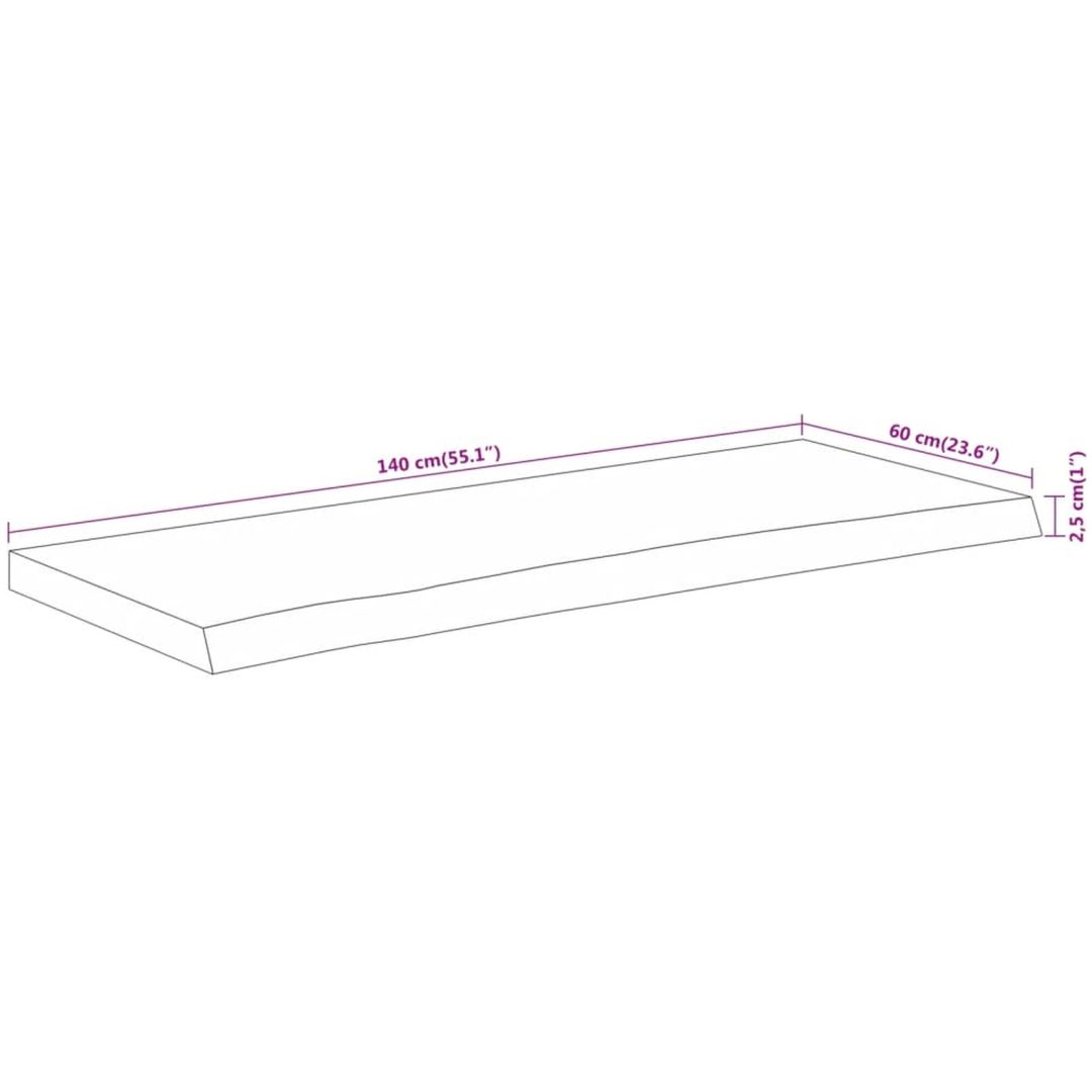 Bänkskiva för badrum 140x60x2,5 cm rektangulär massiv akacia vidaXL 140 x 60 x 2.5 cm – bild 8
