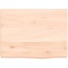 Bänkskiva för badrum 40x30x(2-4) cm obehandlat massivt trä vidaXL 40 x 30 x 4 cm – miniatyr 3