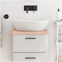 Bänkskiva för badrum 40x30x(2-4) cm obehandlat massivt trä vidaXL