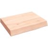 Bänkskiva för badrum 40x30x(2-6) cm obehandlat massivt trä vidaXL 40 x 30 x 6 cm – miniatyr 2