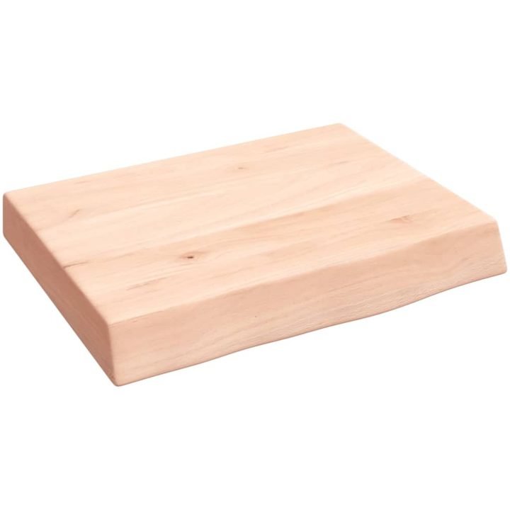 Bänkskiva för badrum 40x30x(2-6) cm obehandlat massivt trä vidaXL 40 x 30 x 6 cm – bild 2
