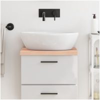 Bänkskiva för badrum 40x40x(2-4) cm obehandlat massivt trä vidaXL