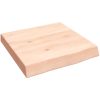 Bänkskiva för badrum 40x40x(2-6) cm obehandlat massivt trä vidaXL 40 x 40 x 6 cm – miniatyr 2