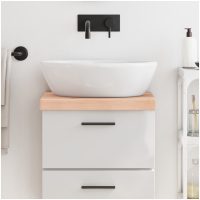Bänkskiva för badrum 40x40x(2-6) cm obehandlat massivt trä vidaXL
