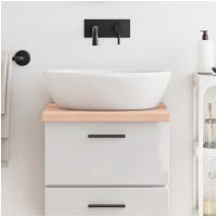 Bänkskiva för badrum 40x50x(2-4) cm obehandlat massivt trä vidaXL