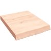 Bänkskiva för badrum 40x50x(2-6) cm obehandlat massivt trä vidaXL 40 x 50 x 6 cm – miniatyr 2