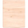Bänkskiva för badrum 40x50x(2-6) cm obehandlat massivt trä vidaXL 40 x 50 x 6 cm – miniatyr 3