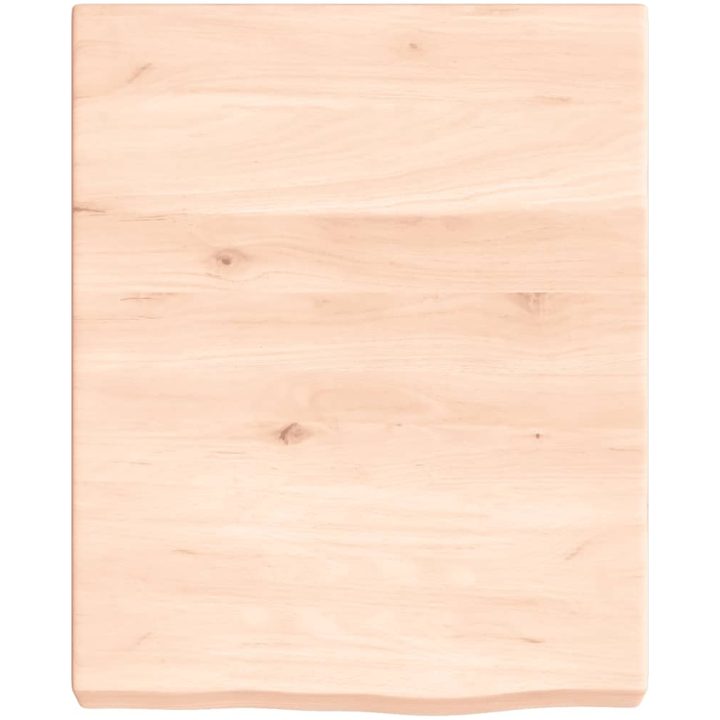 Bänkskiva för badrum 40x50x(2-6) cm obehandlat massivt trä vidaXL 40 x 50 x 6 cm – bild 3