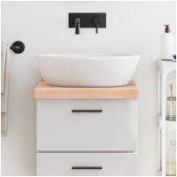Bänkskiva för badrum 40x50x(2-6) cm obehandlat massivt trä vidaXL