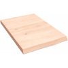 Bänkskiva för badrum 40x60x(2-4) cm obehandlat massivt trä vidaXL 40 x 60 x 4 cm – miniatyr 2