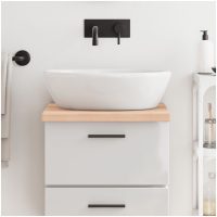 Bänkskiva för badrum 40x60x(2-4) cm obehandlat massivt trä vidaXL