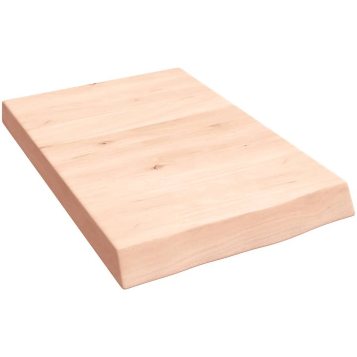Bänkskiva för badrum 40x60x(2-6) cm obehandlat massivt trä vidaXL 40 x 60 x 6 cm – bild 2