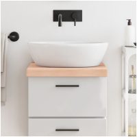 Bänkskiva för badrum 40x60x(2-6) cm obehandlat massivt trä vidaXL