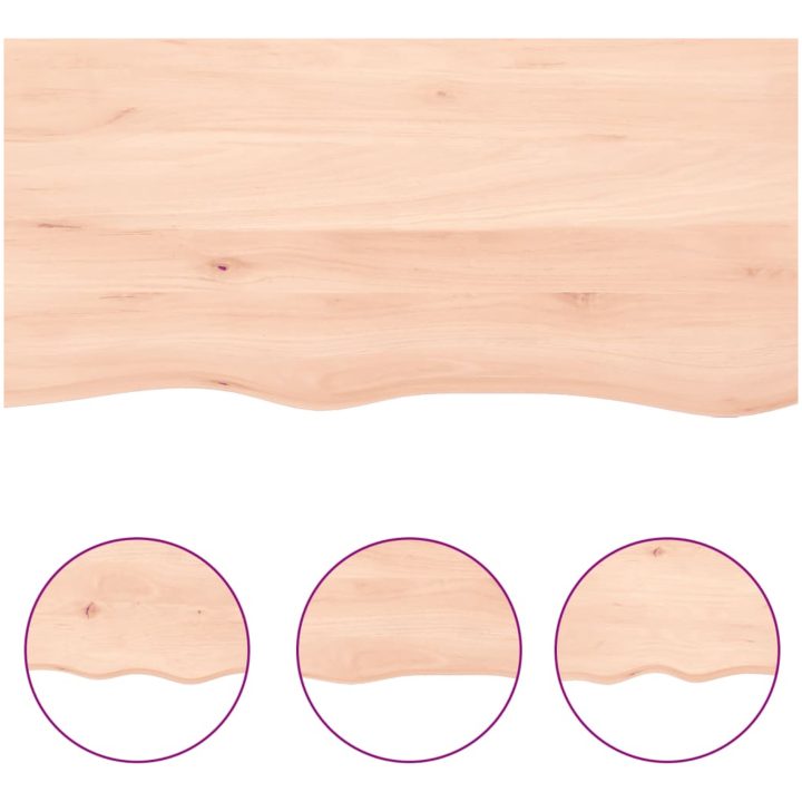 Bänkskiva för badrum 60x30x(2-4) cm obehandlat massivt trä vidaXL 60 x 30 x 4 cm – bild 5