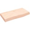 Bänkskiva för badrum 60x30x(2-6) cm obehandlat massivt trä vidaXL 60 x 30 x 6 cm – miniatyr 2