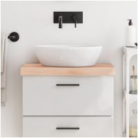 Bänkskiva för badrum 60x30x(2-6) cm obehandlat massivt trä vidaXL