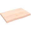 Bänkskiva för badrum 60x40x(2-4) cm obehandlat massivt trä vidaXL 60 x 40 x 4 cm – miniatyr 2