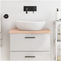 Bänkskiva för badrum 60x40x(2-4) cm obehandlat massivt trä vidaXL