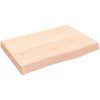 Bänkskiva för badrum 60x40x(2-6) cm obehandlat massivt trä vidaXL 60 x 40 x 6 cm – miniatyr 2