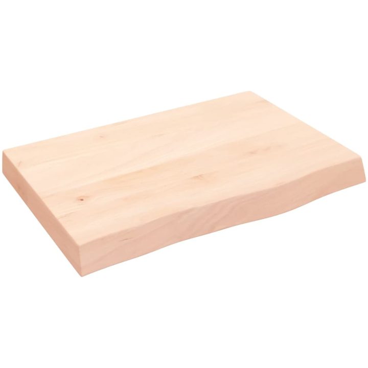 Bänkskiva för badrum 60x40x(2-6) cm obehandlat massivt trä vidaXL 60 x 40 x 6 cm – bild 2