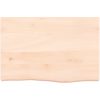 Bänkskiva för badrum 60x40x(2-6) cm obehandlat massivt trä vidaXL 60 x 40 x 6 cm – miniatyr 3