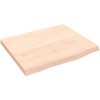 Bänkskiva för badrum 60x50x(2-4) cm obehandlat massivt trä vidaXL 60 x 50 x 4 cm – miniatyr 2